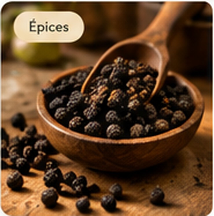 Poivre noir en grains, visuel illustratif